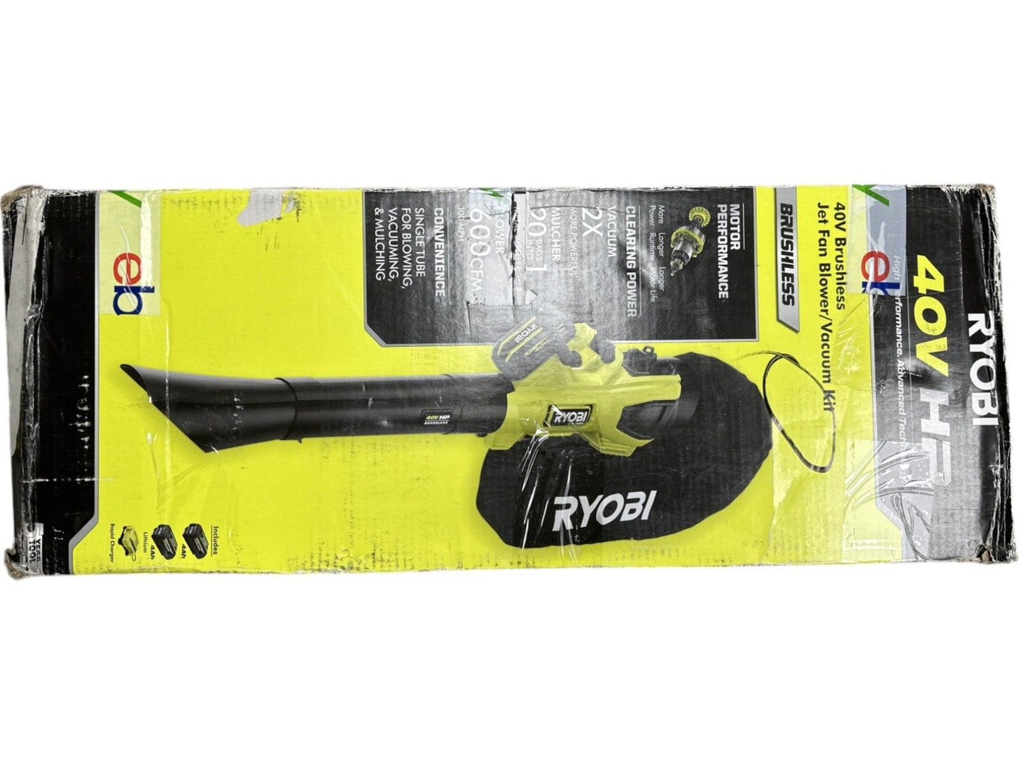 Ryobi 40V HP 600 CFM Leaf Blower/Mulcher/Vacuum -TOOL ONLY- RY404150--READ-