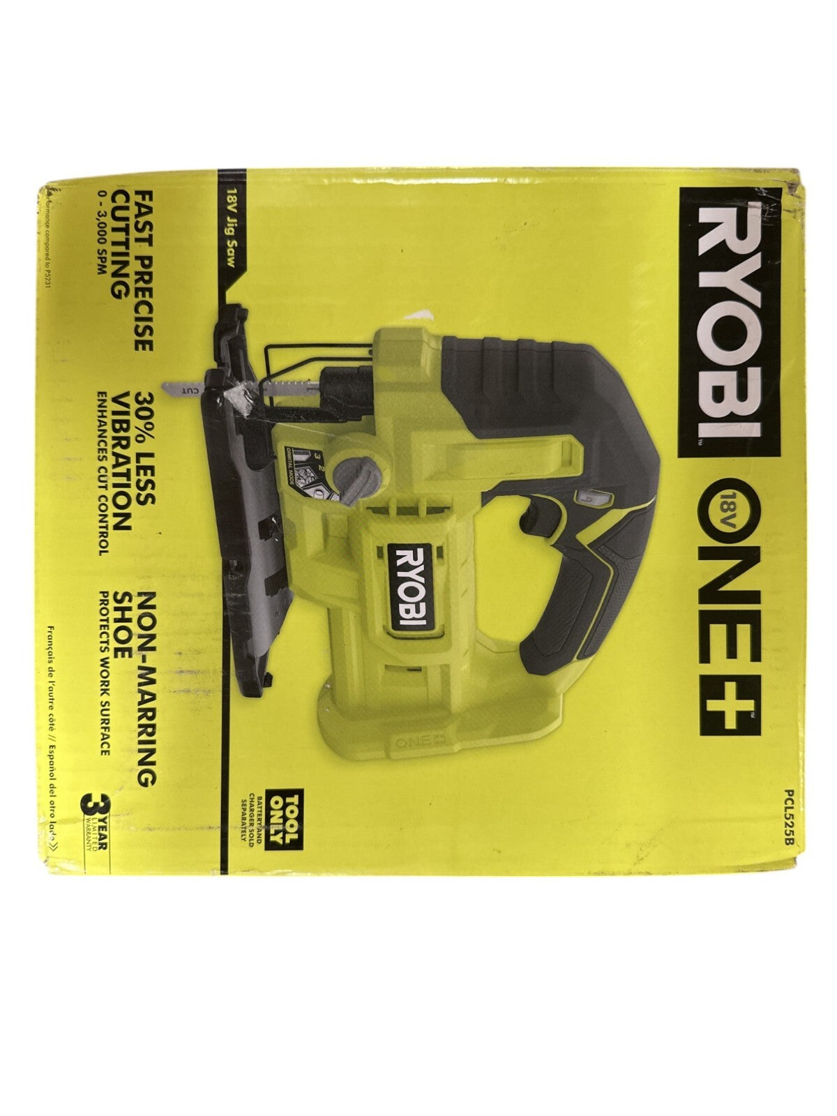 RYOBI 18V PCL525B Lithium-Ion Cordless Jig Saw (Tool Only) -OPEN BOX-