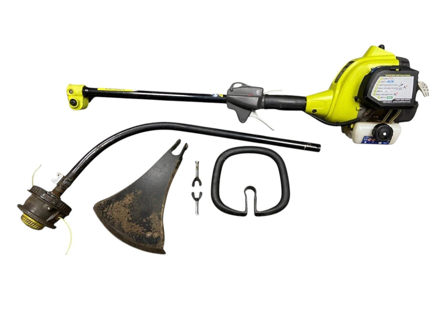 (READ DESCRIPTION) Ryobi 25cc 2-Cycle Full Crank Curved Shaft Gas String Trimmer
