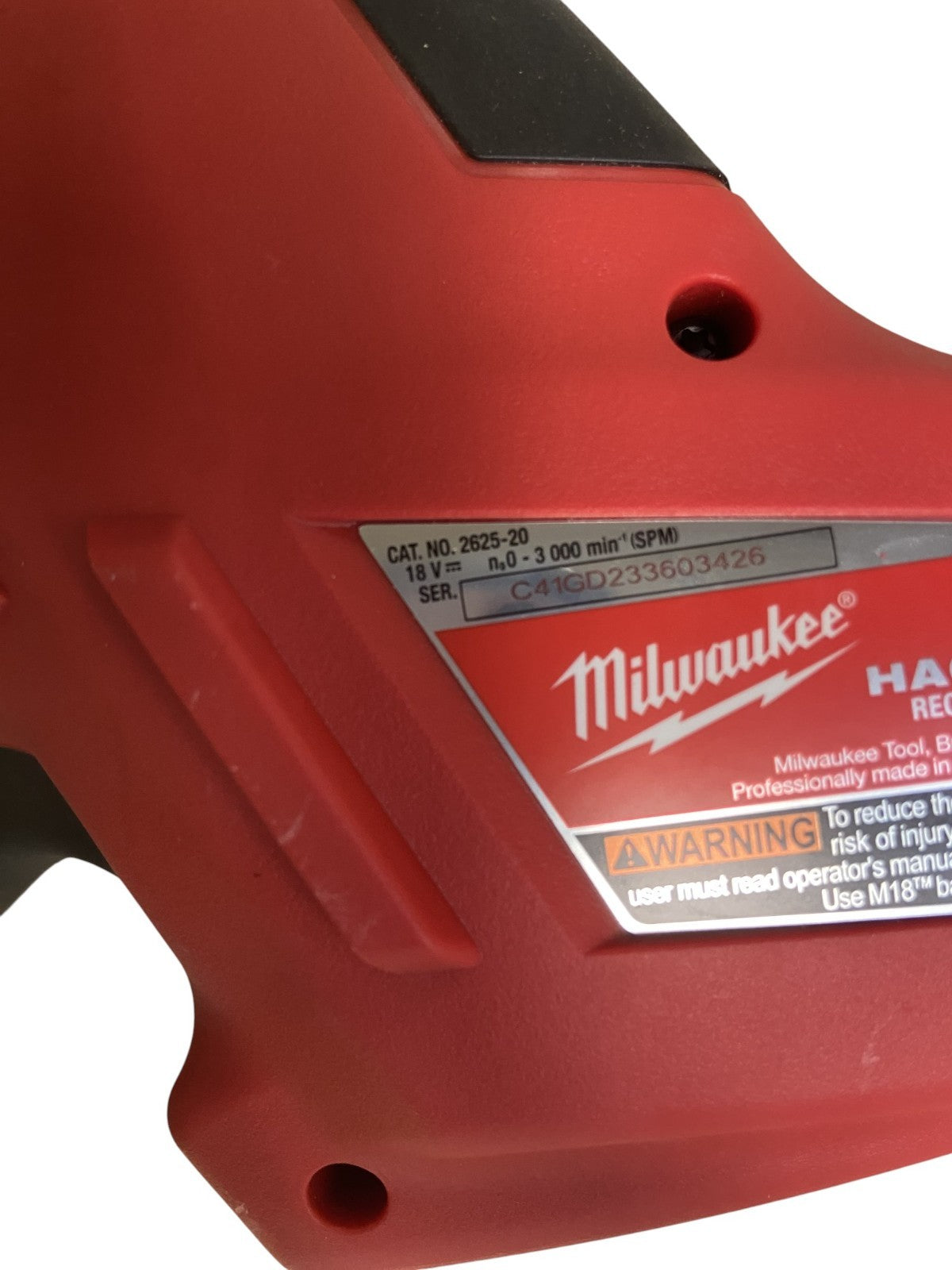 Milwaukee 2625-20 M18 Hackzall Recip Saw (Tool Only)
