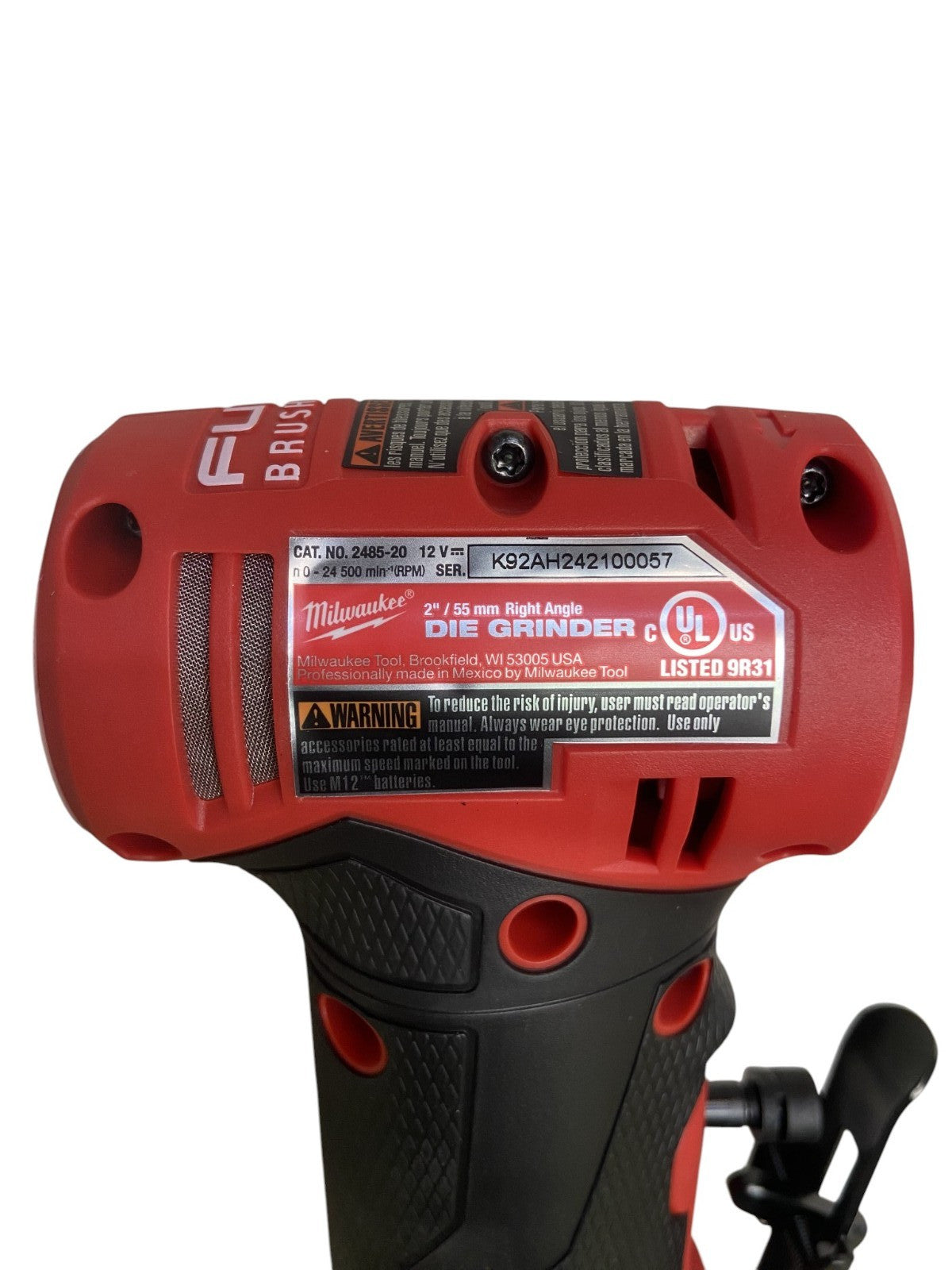 Milwaukee M12 FUEL 12V Right Angle Die Grinder (2485-20) - (TOOL ONLY)