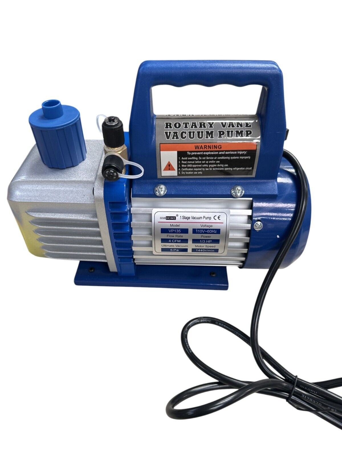 Vivo Home VH322 110V 1/3 HP 4CFM Single Stage Rotary Vane Air Vacuum Pump