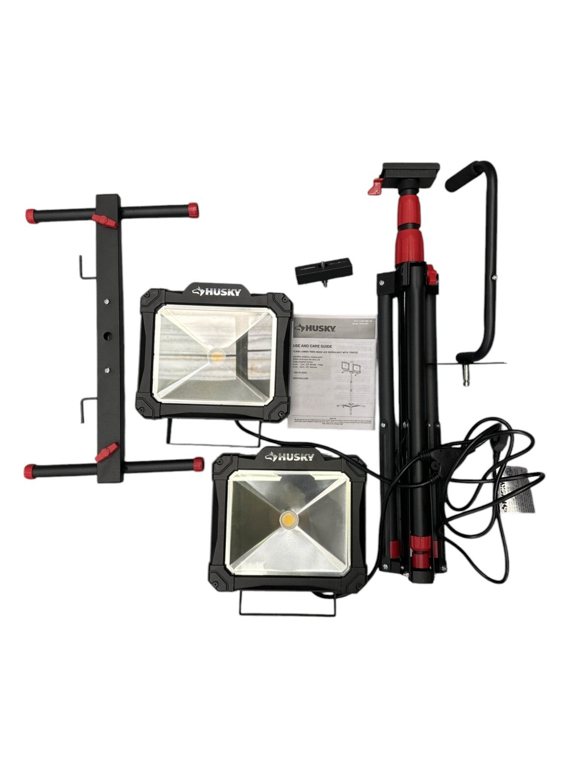 Husky 10,000 Lumen Twin Head LED Work Light 1003 989 701-OPEN BOX-