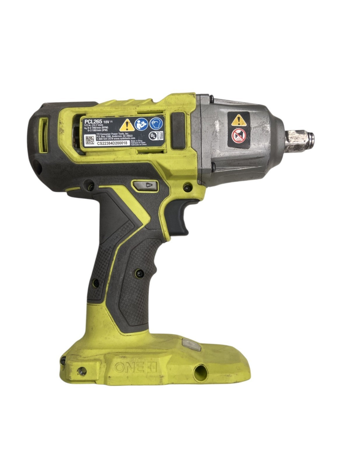 RYOBI 18V Cordless 1/2 in. Impact Wrench (Tool Only) PCL265B (Dirty)