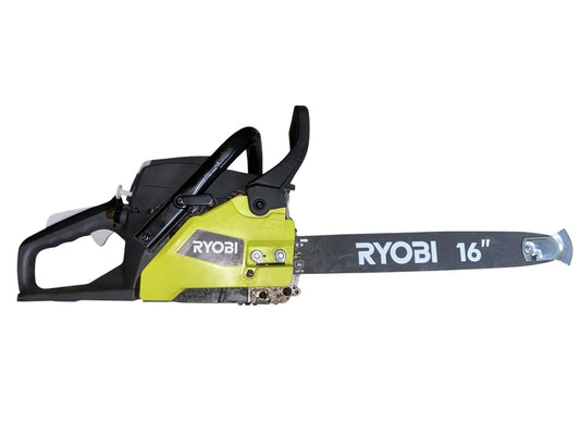 (READ) RYOBI RY3716 16 in. 37cc 2-Cycle Gas Chainsaw w/ Heavy-Duty Case NO CHAIN