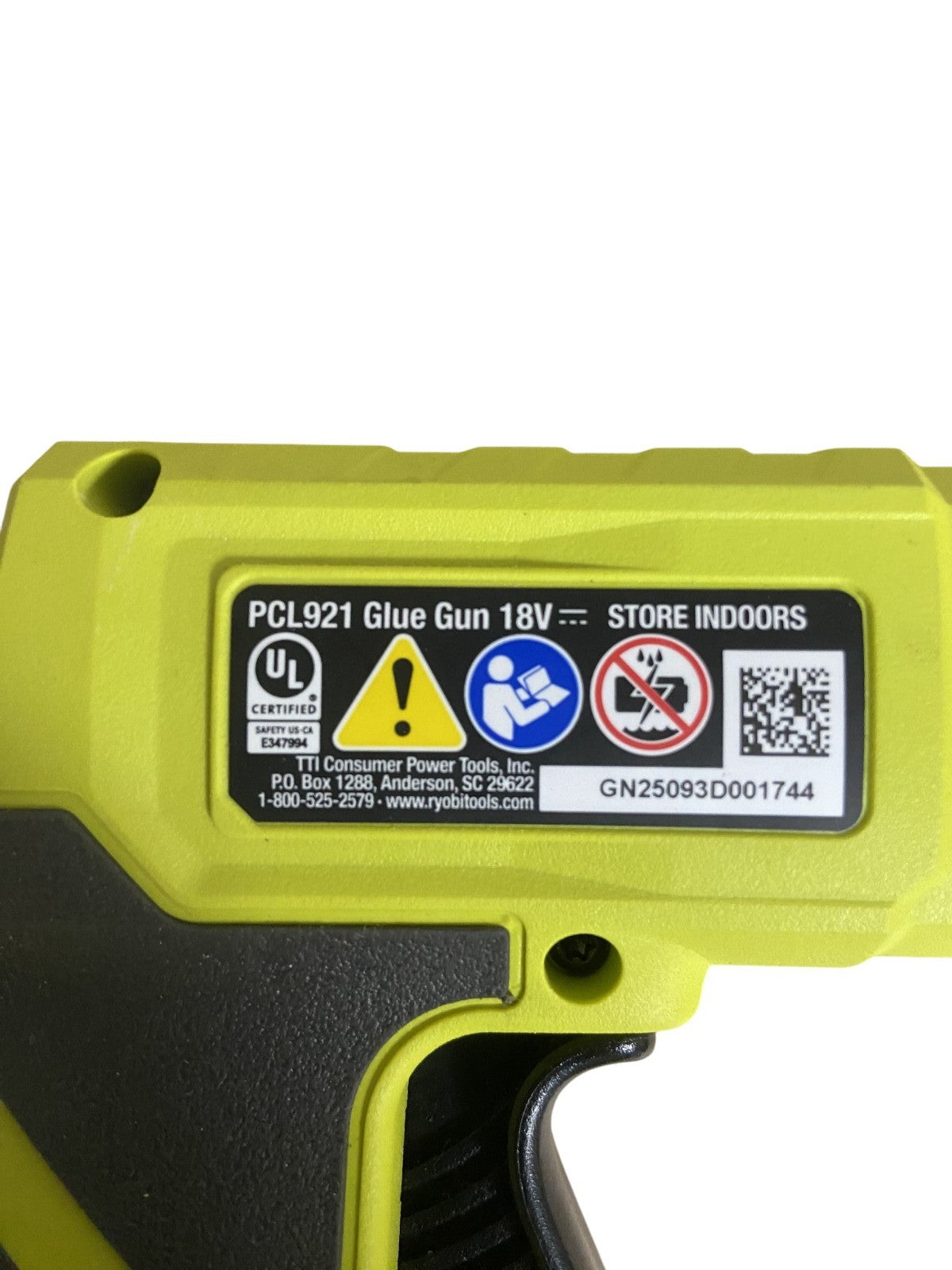 Ryobi One+ 18V Cordless Hot Glue Gun PCL921 w/ (no battery)
