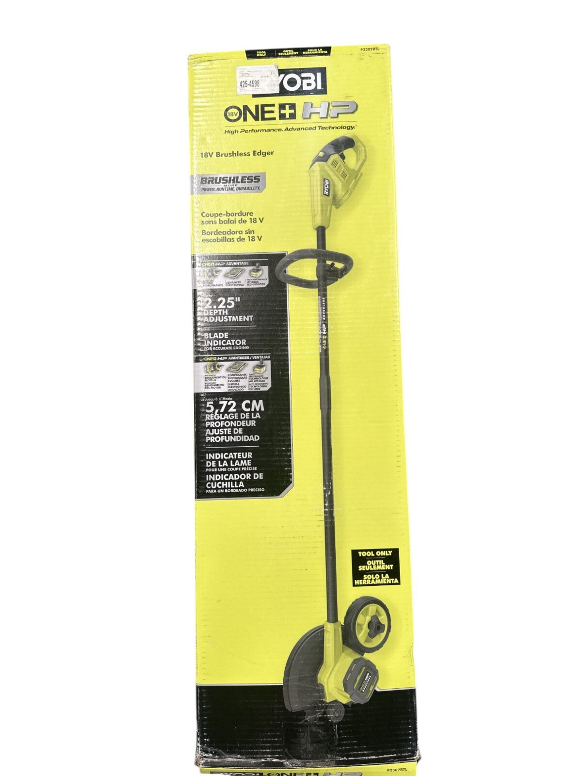 RYOBI P2302 HP 18V Brushless Edger -OPEN BOX - Tool Only-