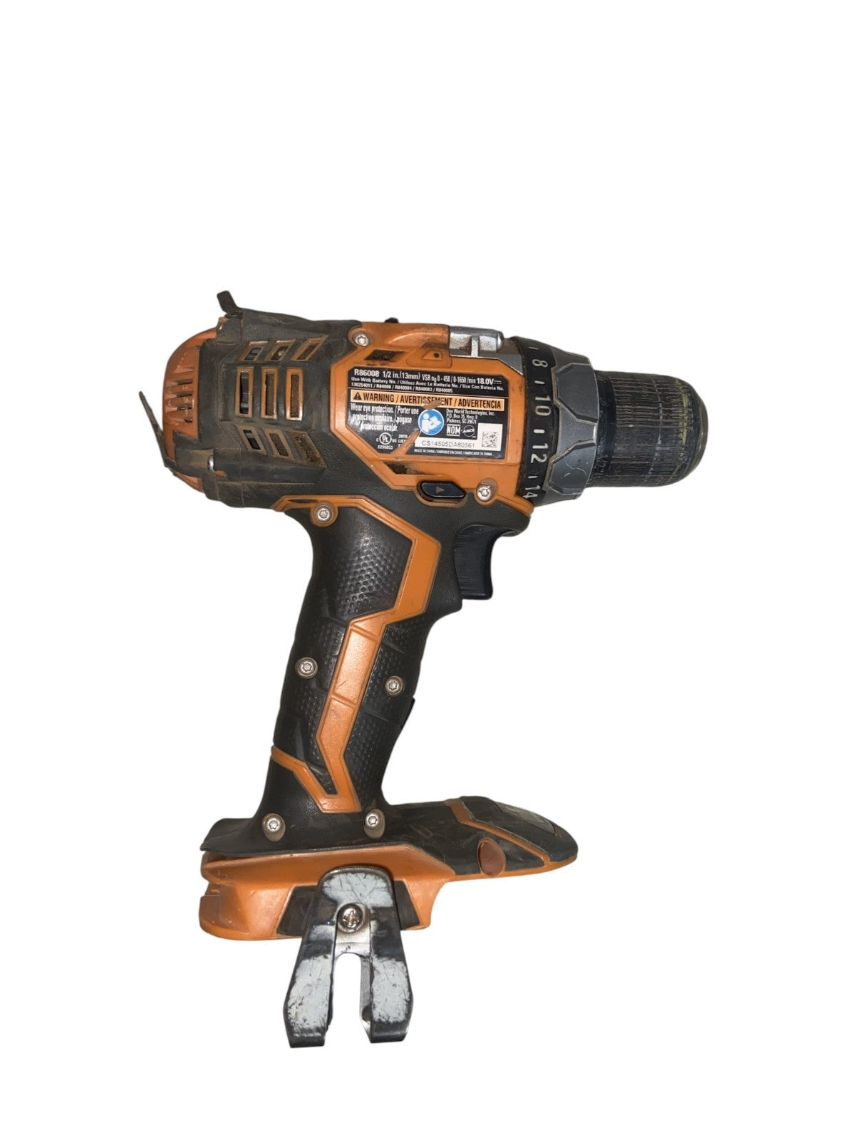 Ridgid R86008 18V Li-Ion 1/2" Cordless Drill Driver - Tool Only (Dirty)
