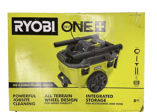 RYOBI PCL735B 18V Cordless 6 Gal. Wet Dry Vacuum (Tool Only)