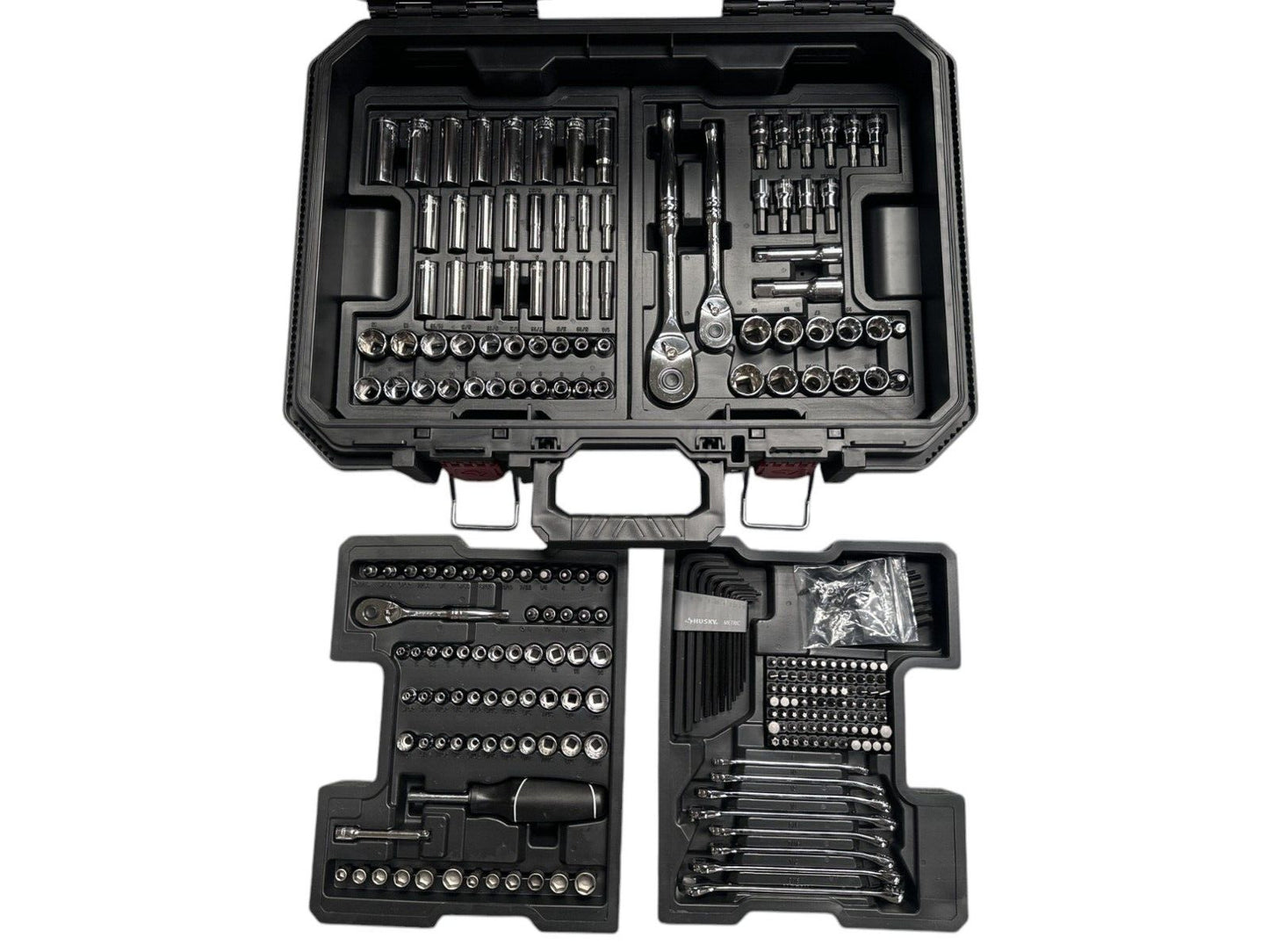 HUSKY 1/4", 3/8", and 1/2" Drive Mechanics Tool Set with Build-Out Tool Case