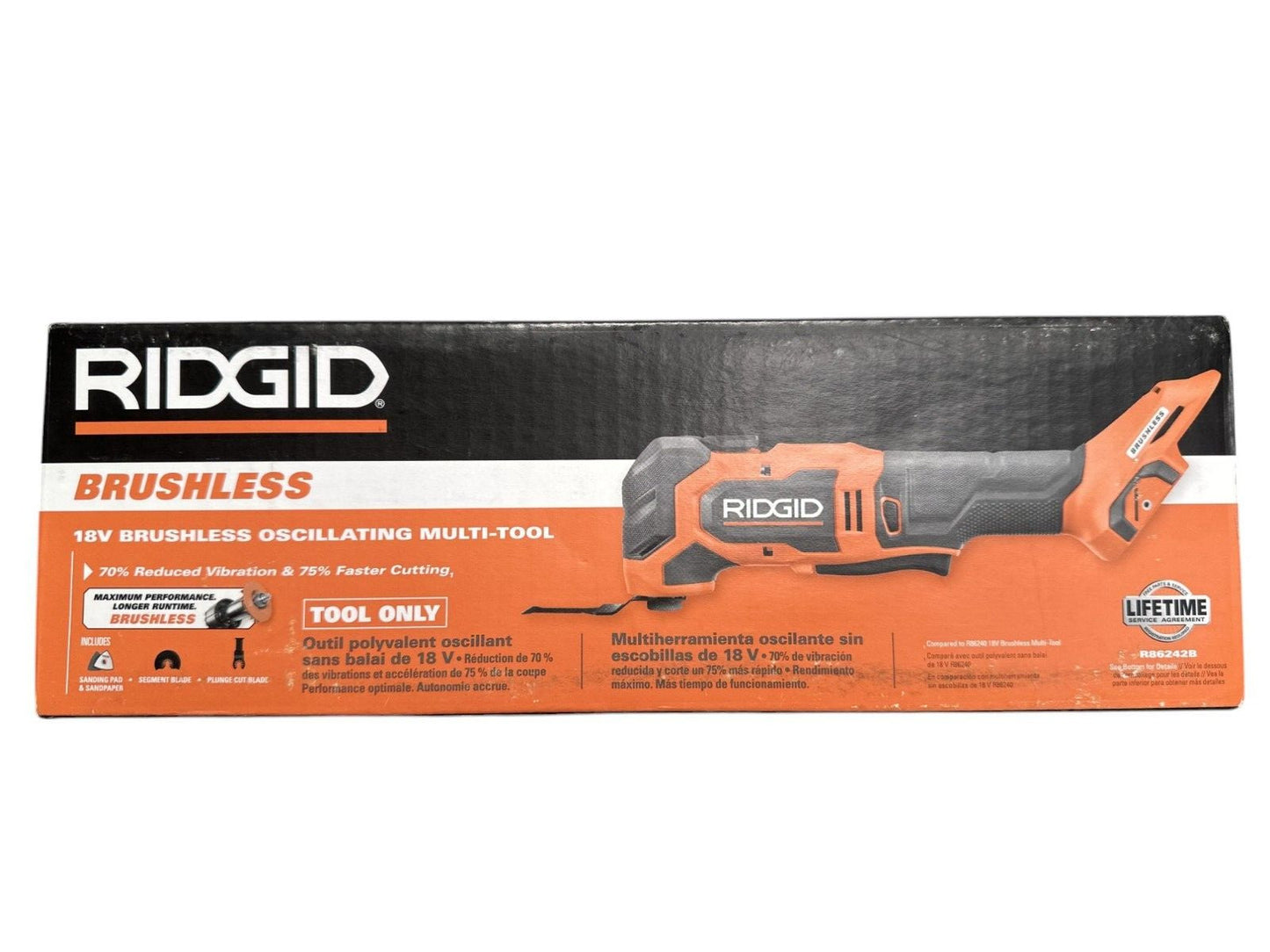 Ridgid 18V Brushless Oscillating Multi Tool - Tool Only- R86242B -OPEN BOX-