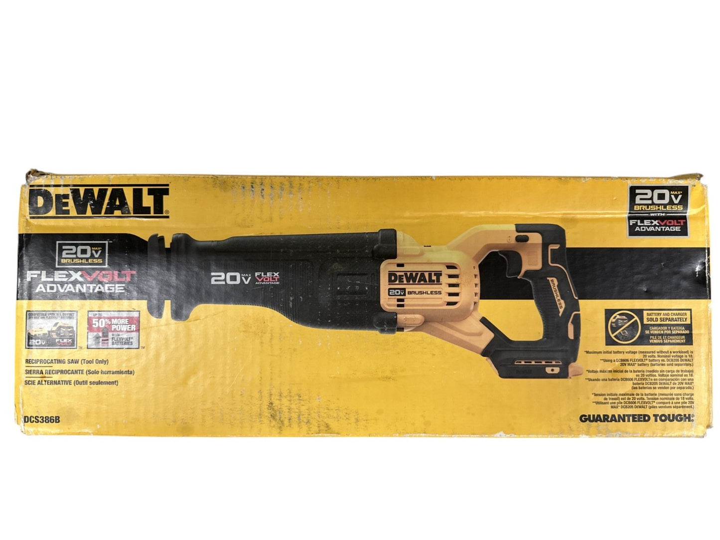 DeWalt DCS386 20V MAX Li-Ion FLEXVOLT Brushless Cordless Reciprocating Saw-READ-