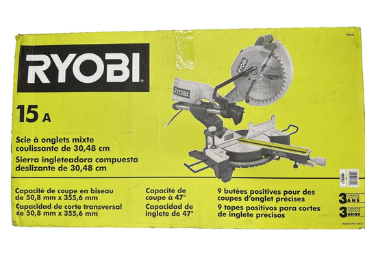 RYOBI TSS121 15 Amp 12" Corded Sliding Compound w LED Cutline Indicator (READ!!)