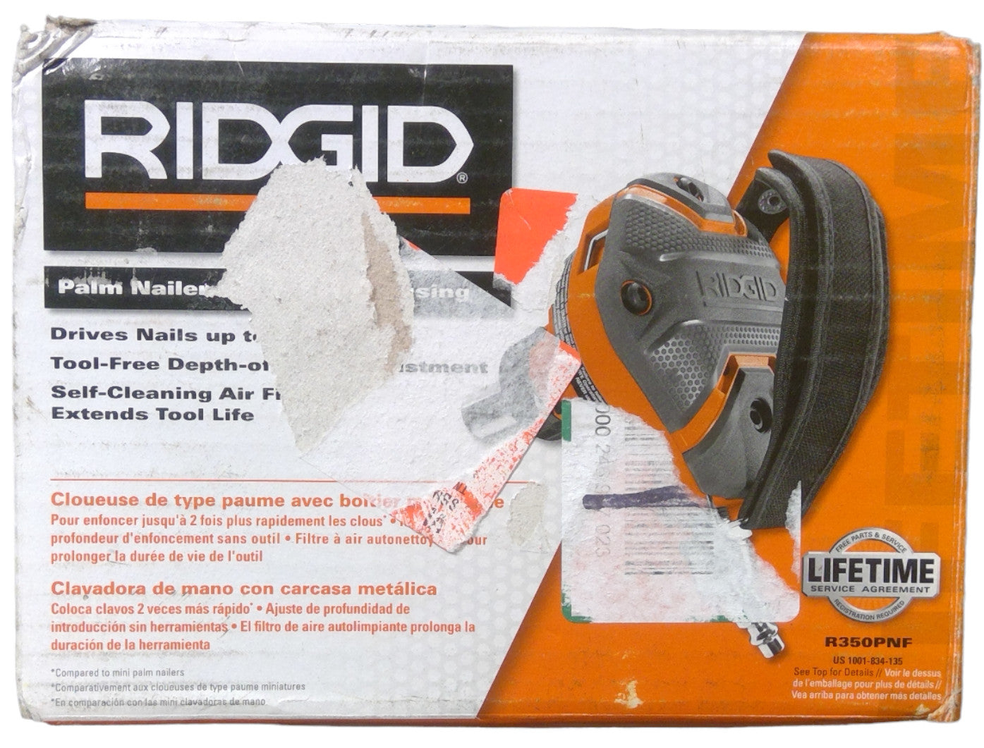 RIDGID R350PNF Pneumatic 3-1/2 in. Mini Palm Nailer