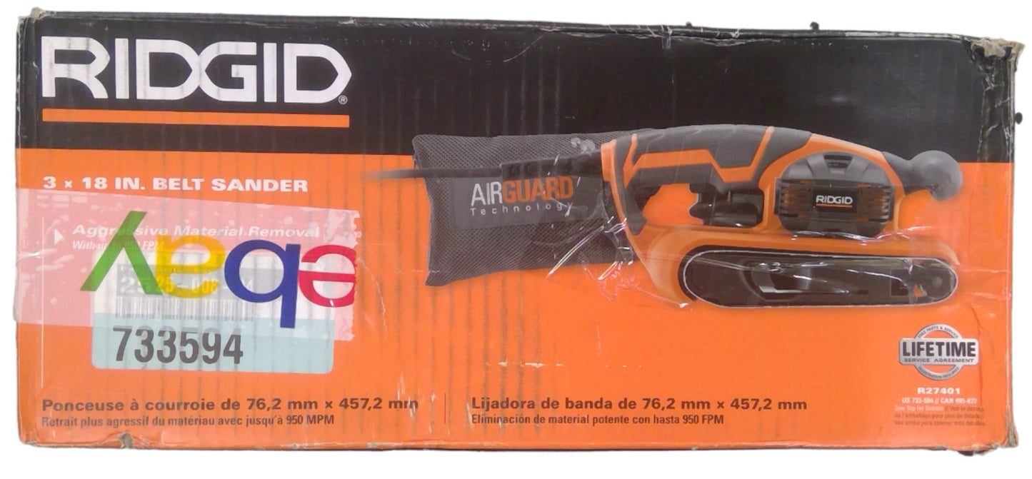 RIDGID R27401 3 x 18" Belt Sander (Corded)-MISSING SANDPAPER-