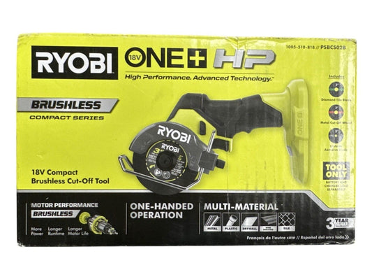 Ryobi PSBCS02B HP ONE+ Cordless Brushless 18v 3" Cut-Off Saw -USED-