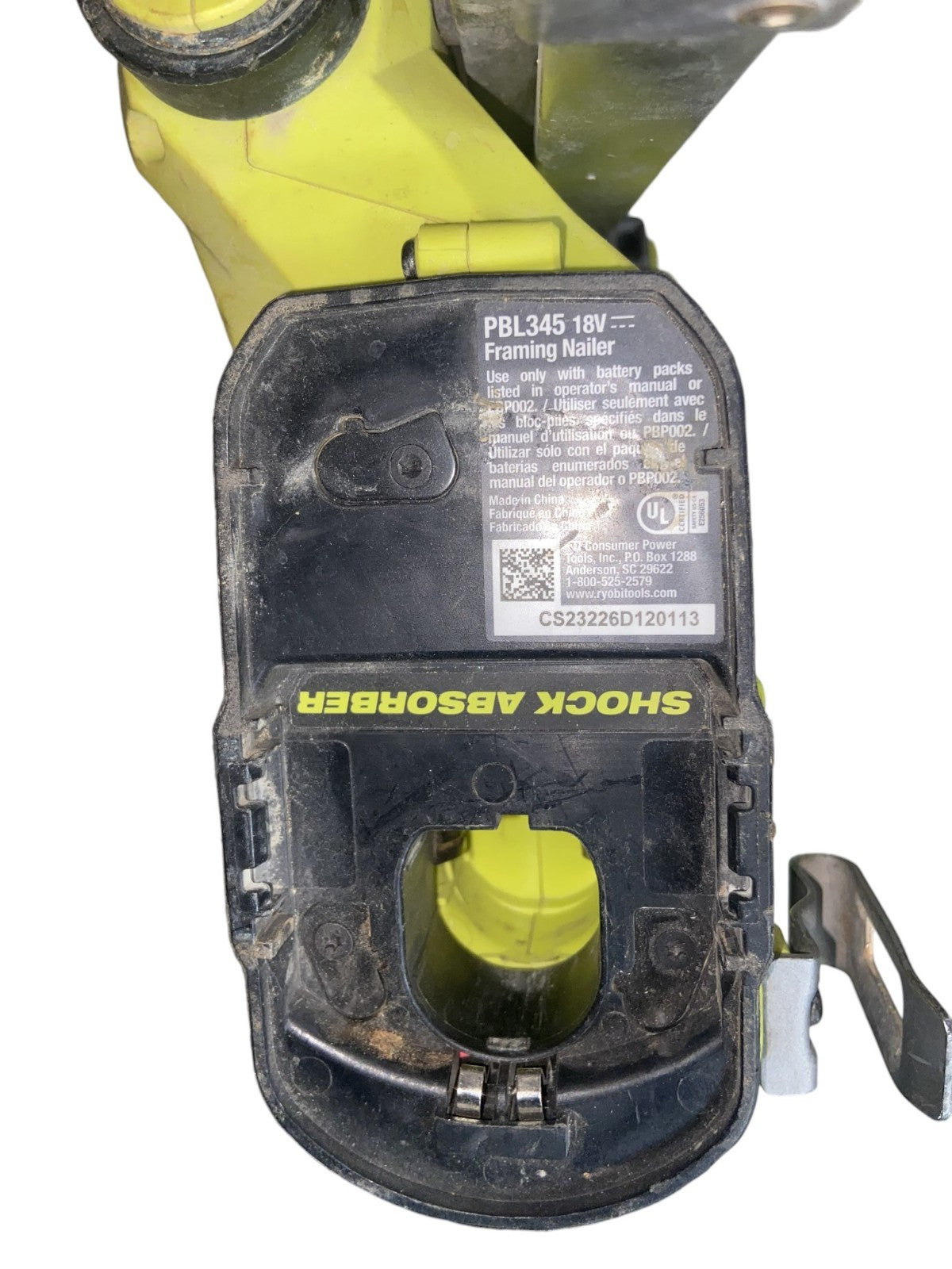 RYOBI PBL345B 18V Brushless 21-Gauge Framing Nailer (Tool Only) - Dirty