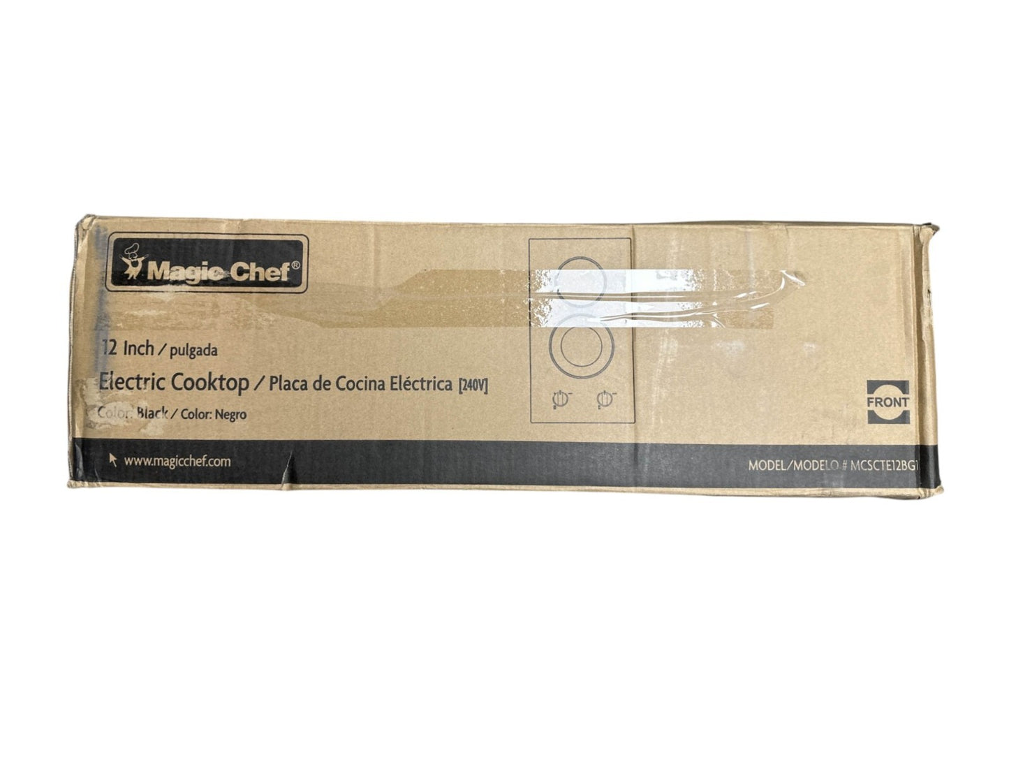 Magic Chef 12-Inch Electric Cooktop 240V MCSCTE12BG1-OPEN BOX-UNTESTED-