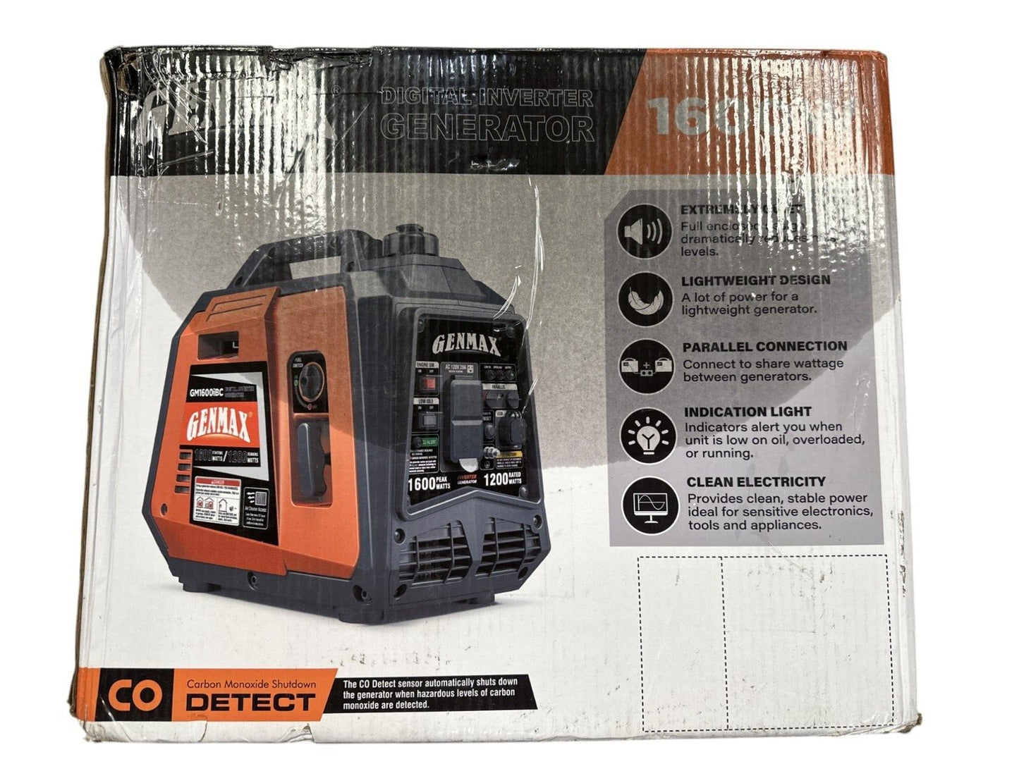 FOR PARTS - GENMAX 1600-Watt Gasoline Powered Inverter Generator Light-weight