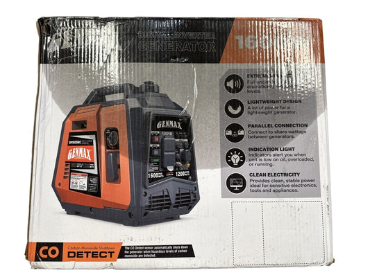 FOR PARTS - GENMAX 1600-Watt Gasoline Powered Inverter Generator Light-weight