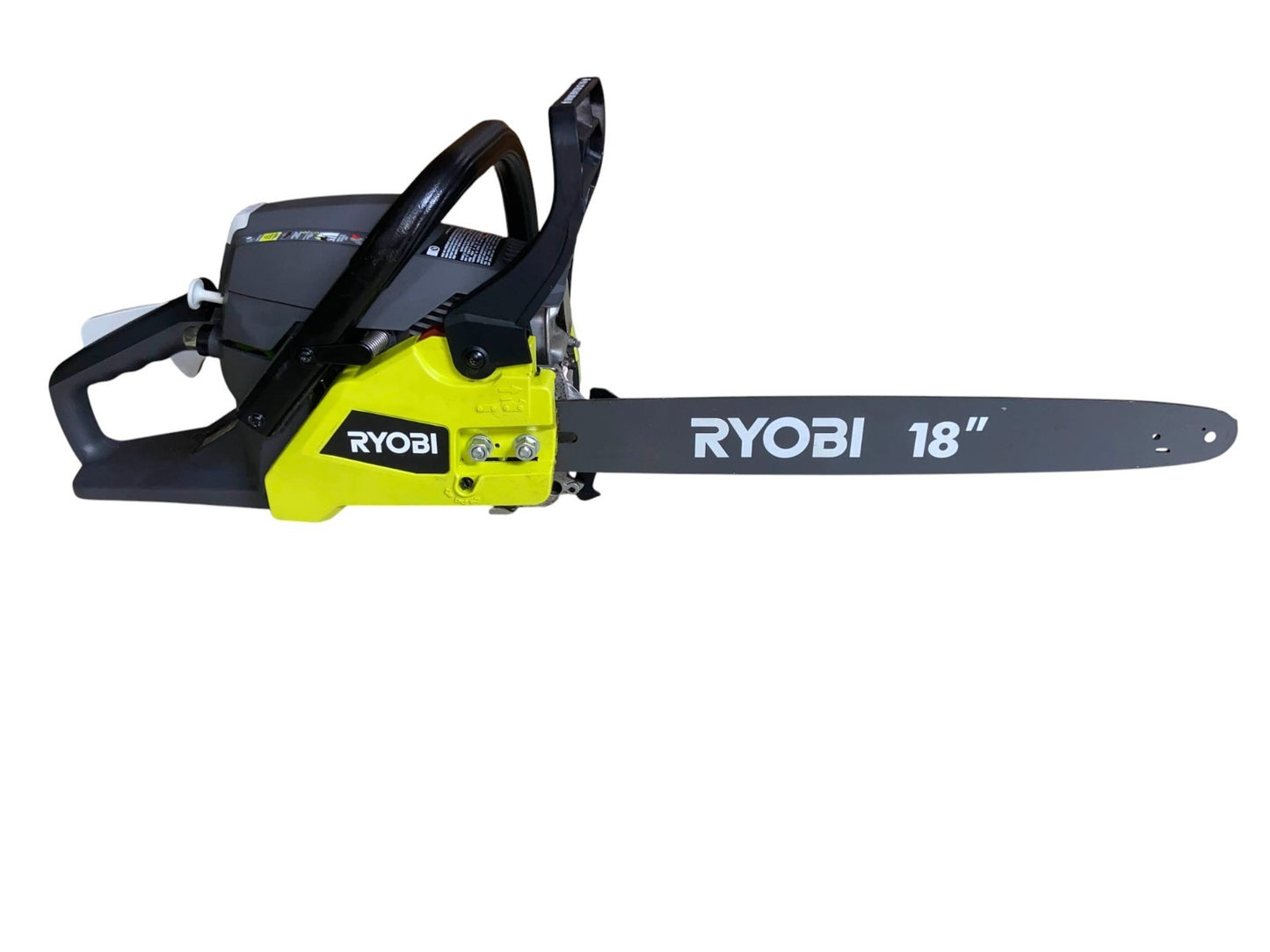 (BROKEN, FOR PARTS) Ryobi RY3818 2-Cycle 18" 38cc Gas Powered Chainsaw -NO CHAIN
