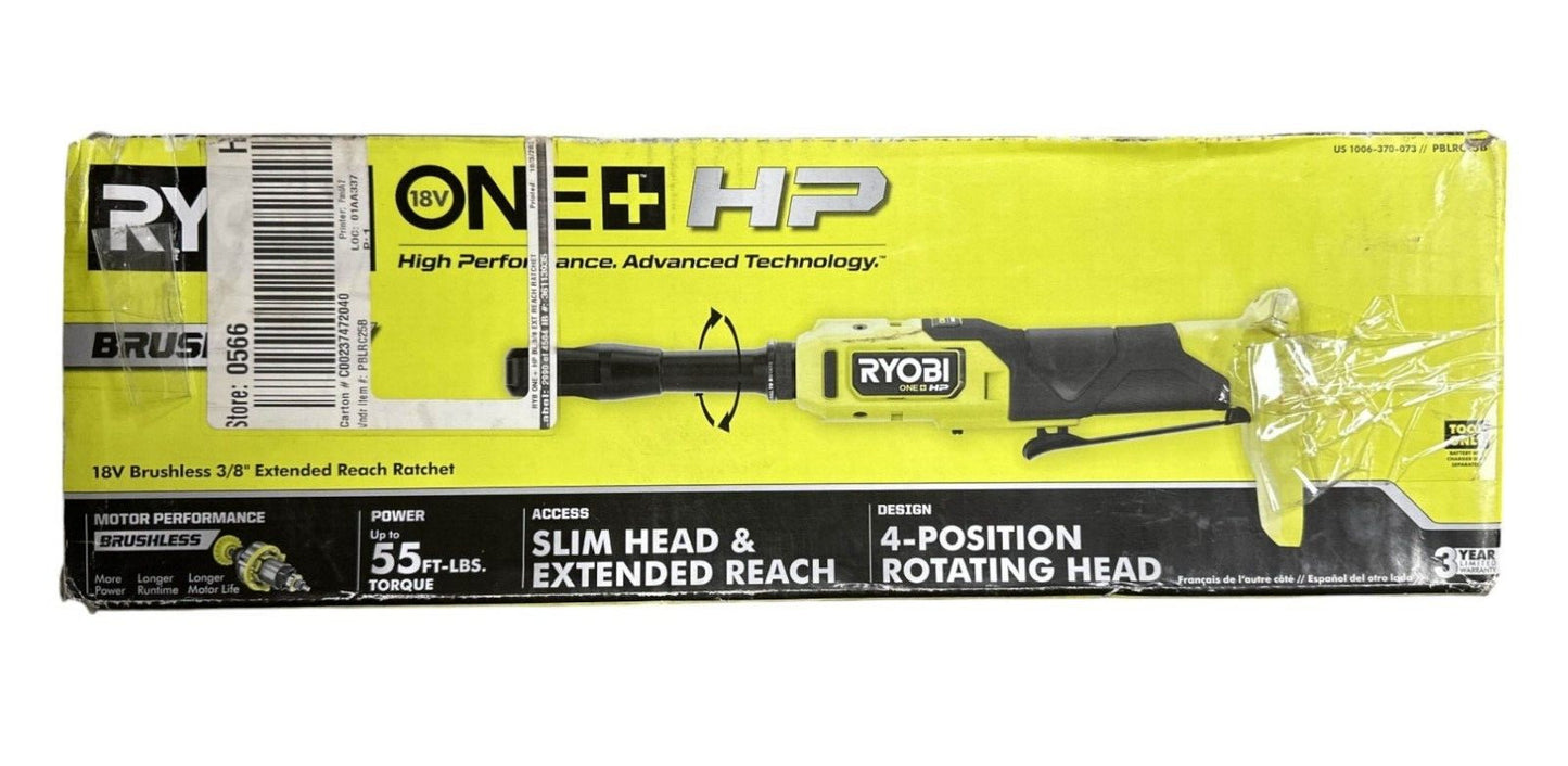 RYOBI PBLRC25B HP 18V Brushless 3/8" Extended Reach Ratchet (Tool Only)-USED-