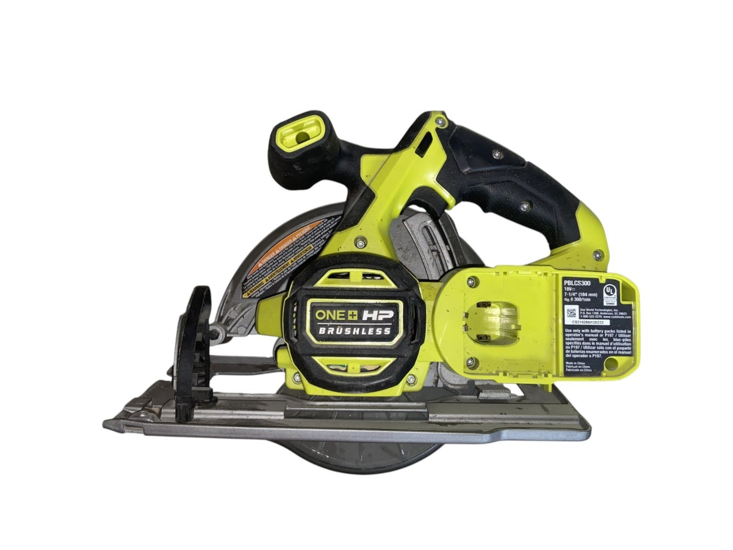 RYOBI HP 18V Brushless 7-1/4" Circular Saw (Tool Only) PBLCS300B - READ DESC.