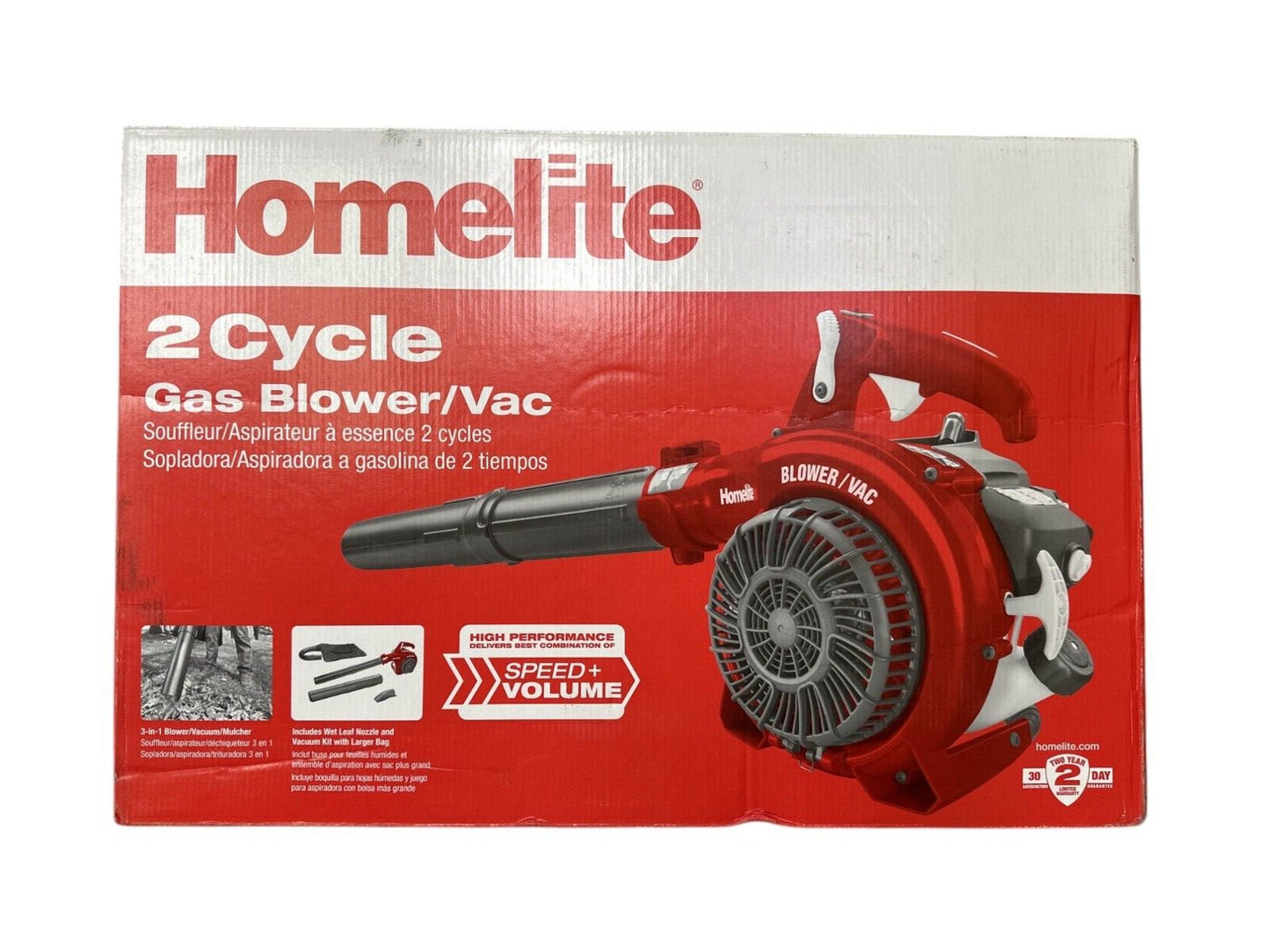 -FOR PARTS-Homelite UT26BVL3VNM 150 MPH 400 CFM 26cc Gas Handheld Blower Vacuum