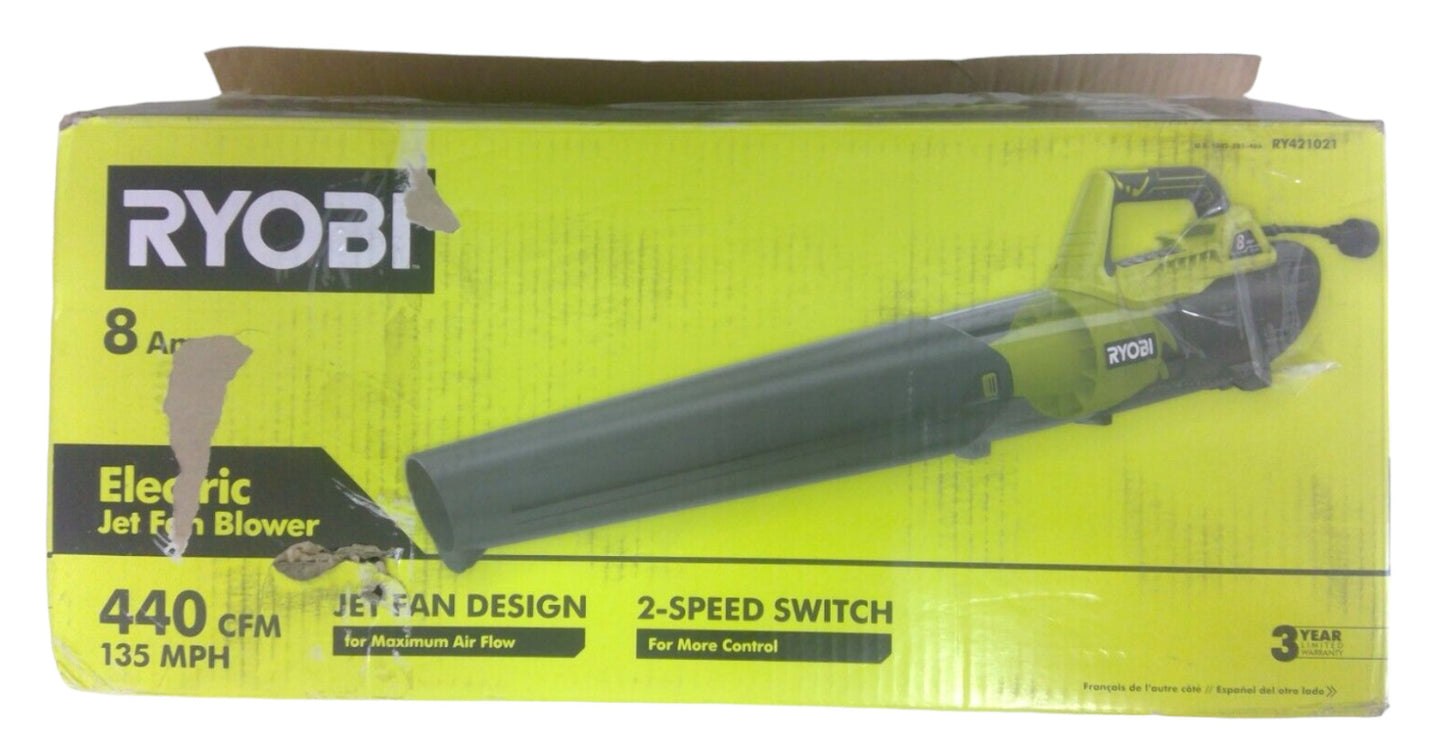 RYOBI  RY421021 Electric Jet Fan Blower (CORDED) -SLIGHT CRACK IN BACK-