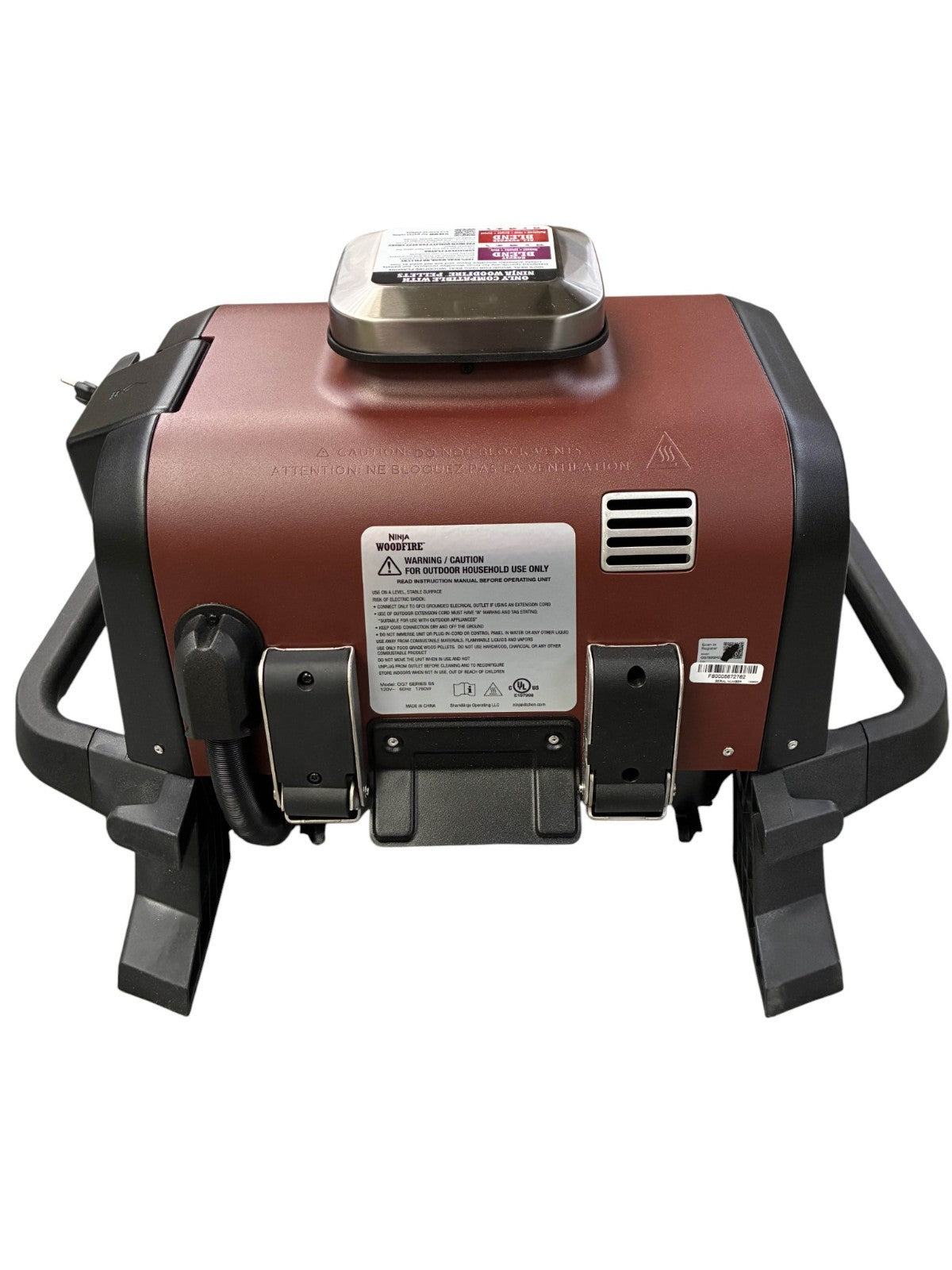 (READ!) Ninja OG701RD Woodfire Outdoor Grill (NO PELLETS OR PELLET SCOOP)