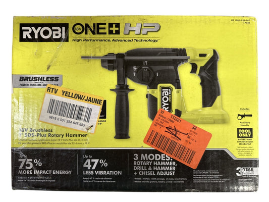 Ryobi P223 18V 1" Cordless Rotary Hammer Drill-USED-