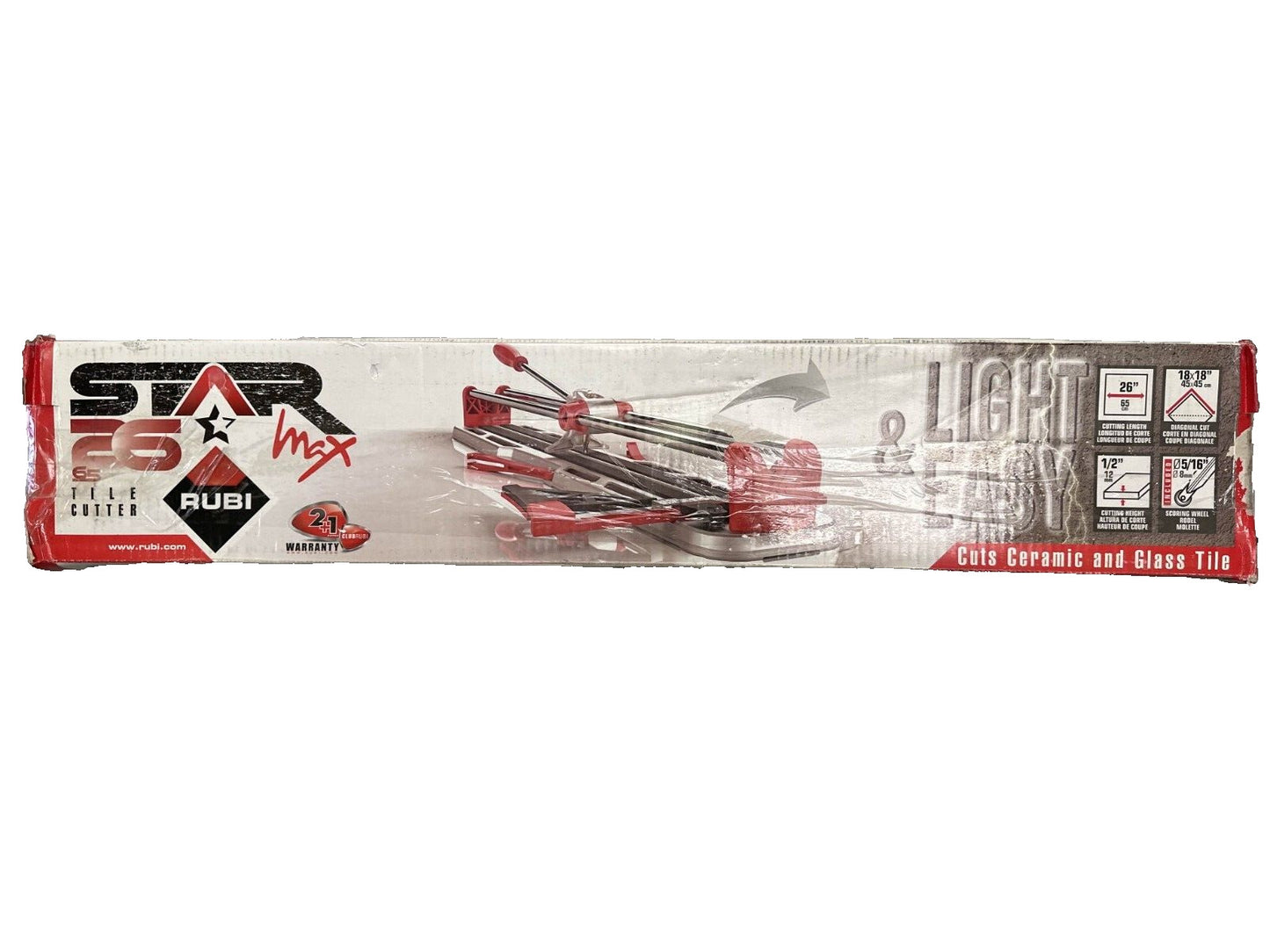 Rubi 14967 26" Star Max Ceramic and Glass Tile Cutter - USED - READ--