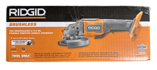 RIDGID 18V Brushless 4-1/2" Paddle Switch Angle Grinder R86047B (Tool Only)USED