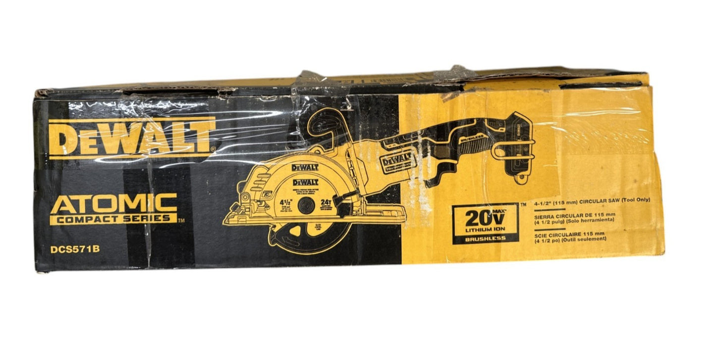DeWalt DCS571 ATOMIC 20V MAX Cordless Brushless 4-1/2" Circular Saw-USED- DIRTY-