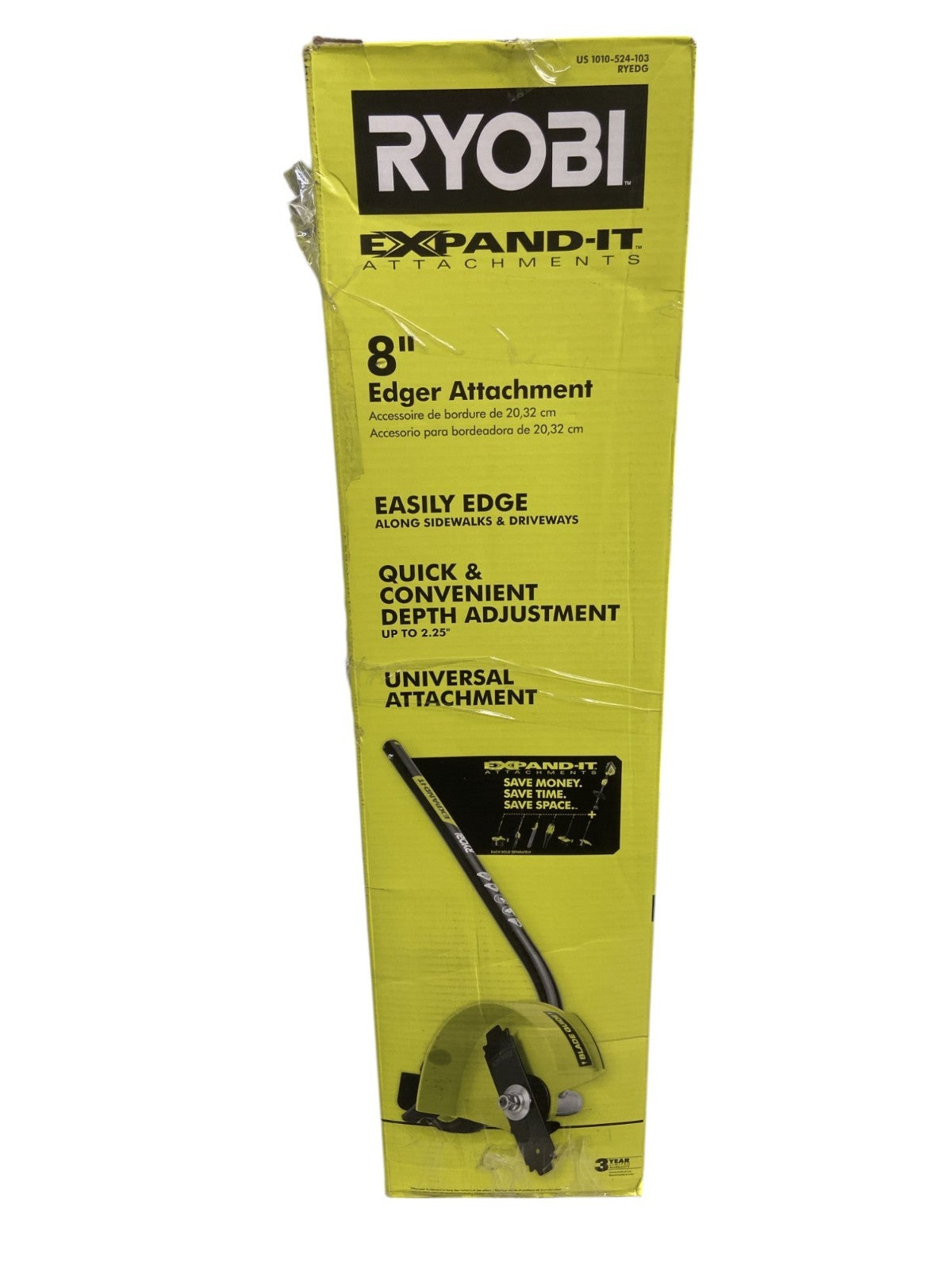 Ryobi Expand It 8" Edger Attachment Universal Steel Straight Shaft
