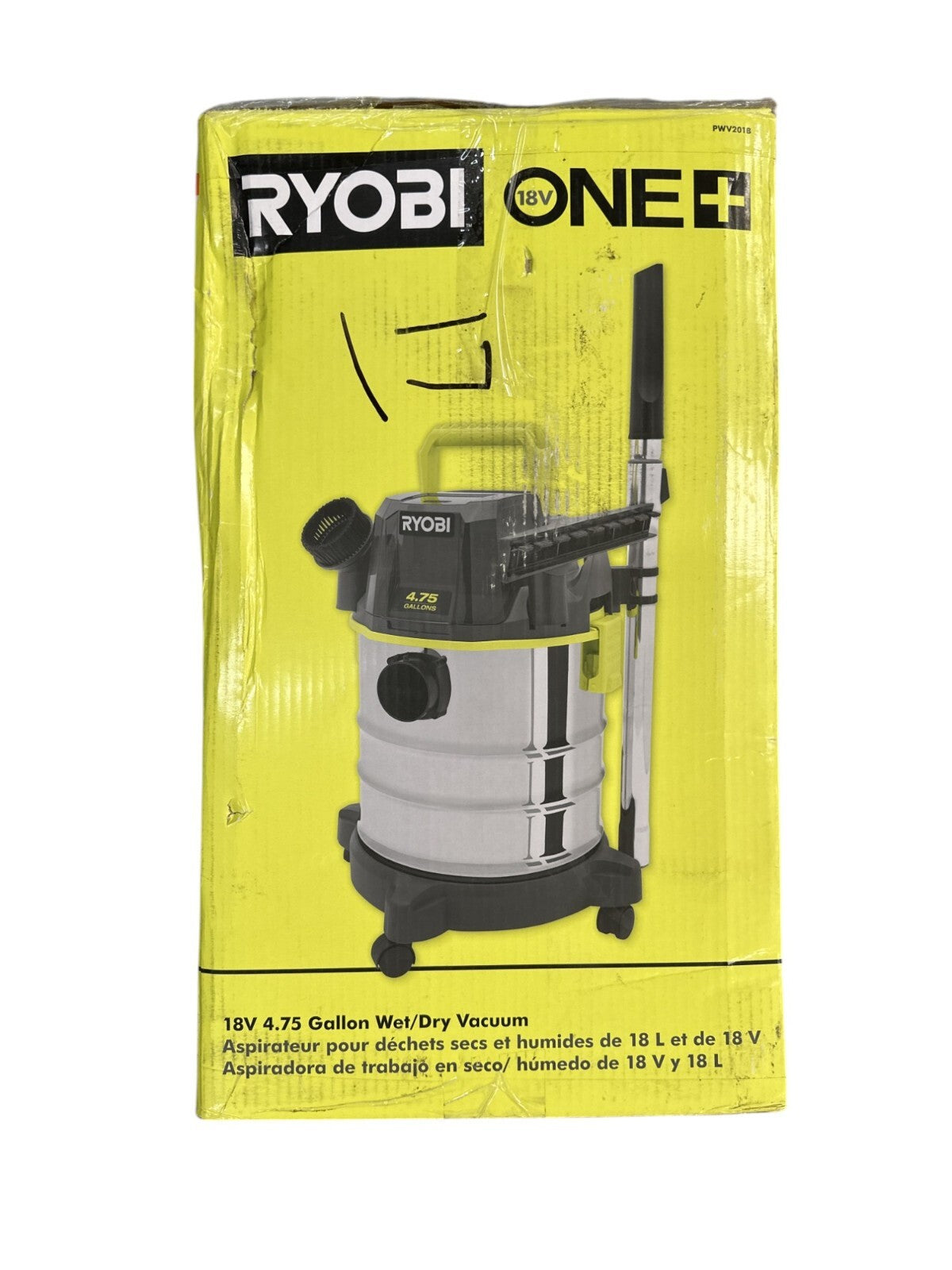 RYOBI PWV201B 18V 4.75 Gal Cordless Wet/Dry Vacuum Cleaner -TOOL ONLY- OPEN BOX-