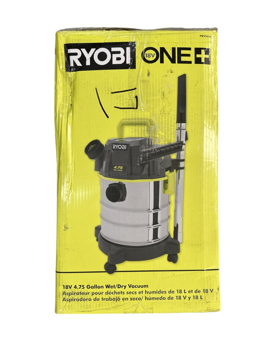 RYOBI PWV201B 18V 4.75 Gal Cordless Wet/Dry Vacuum Cleaner -TOOL ONLY- OPEN BOX-