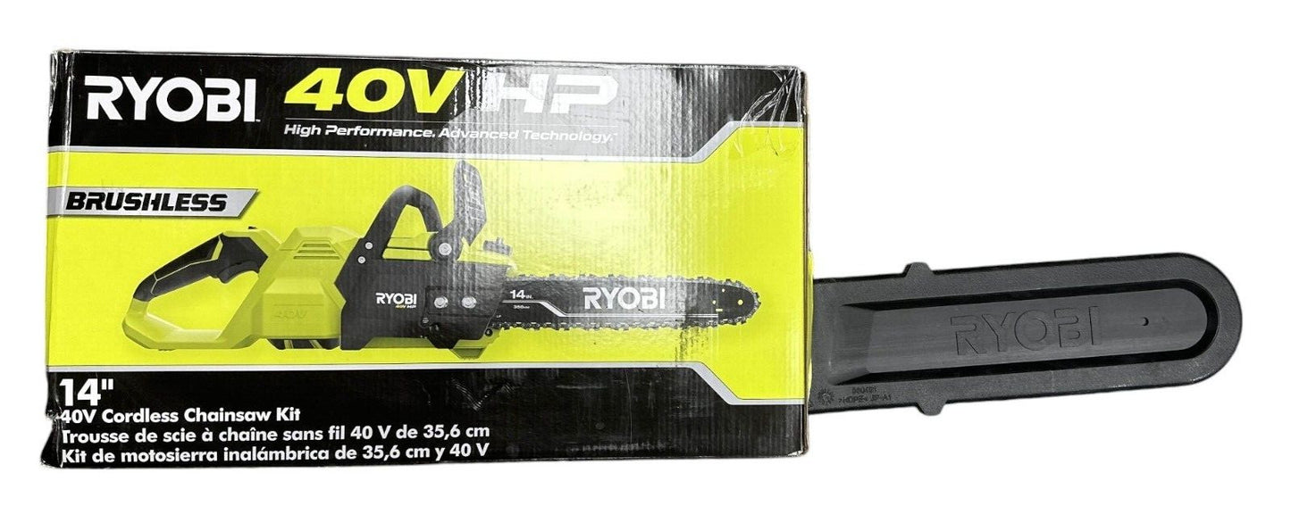 FOR PARTS - Ryobi RY405100 14" 40V HP Brushless Chainsaw (Tool Only) READ DESC.