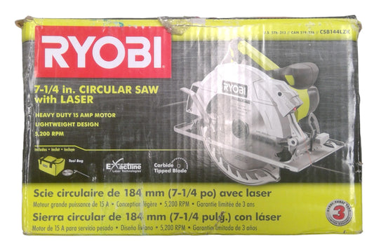 RYOBI 15 Amp 7-1/4" Circular Saw w/ Laser Alignment - CSB144LZK -OPEN BOX-