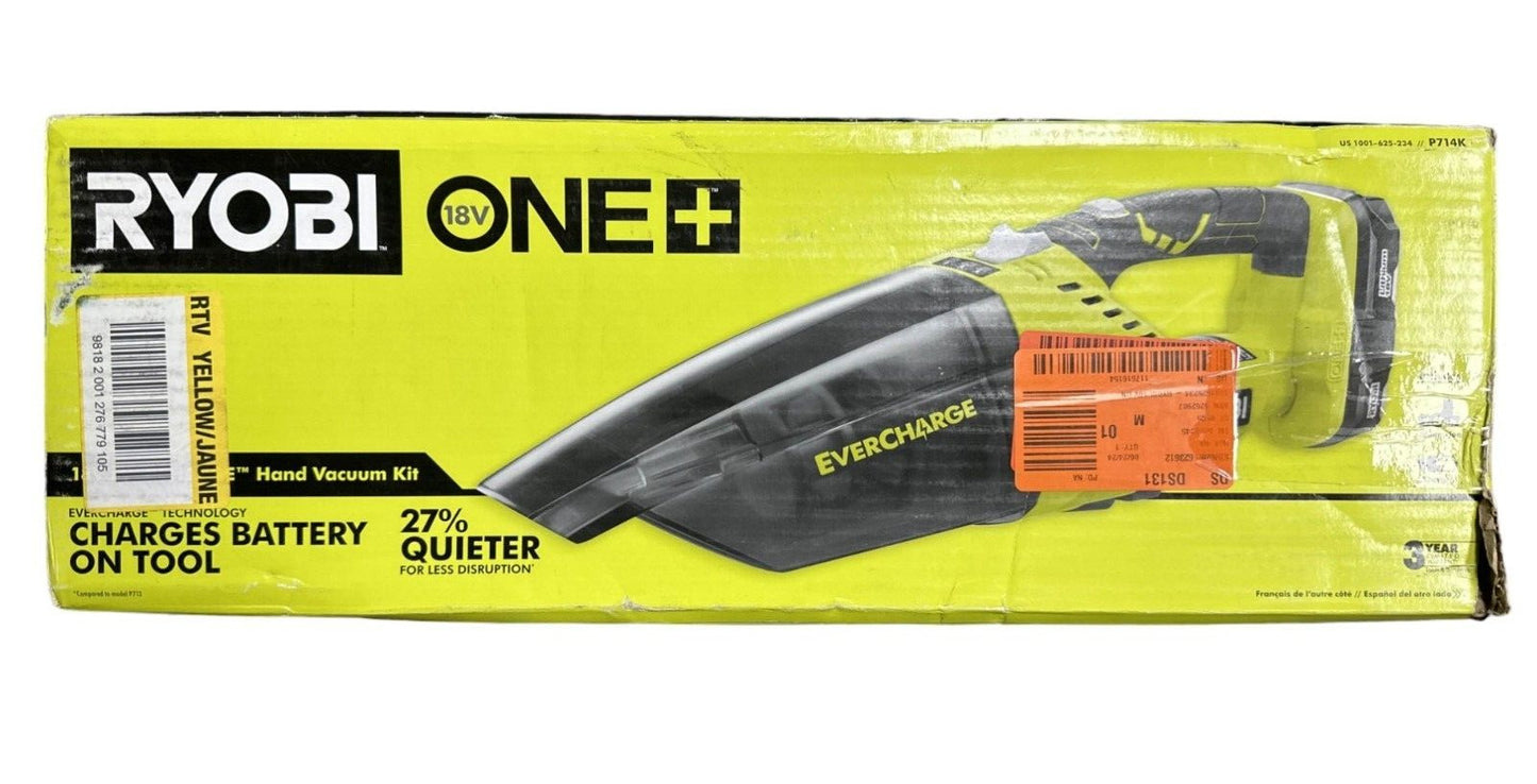 RYOBI  18V Cordless Multi-Surface Handheld Vacuum Kit with Battery and Charger