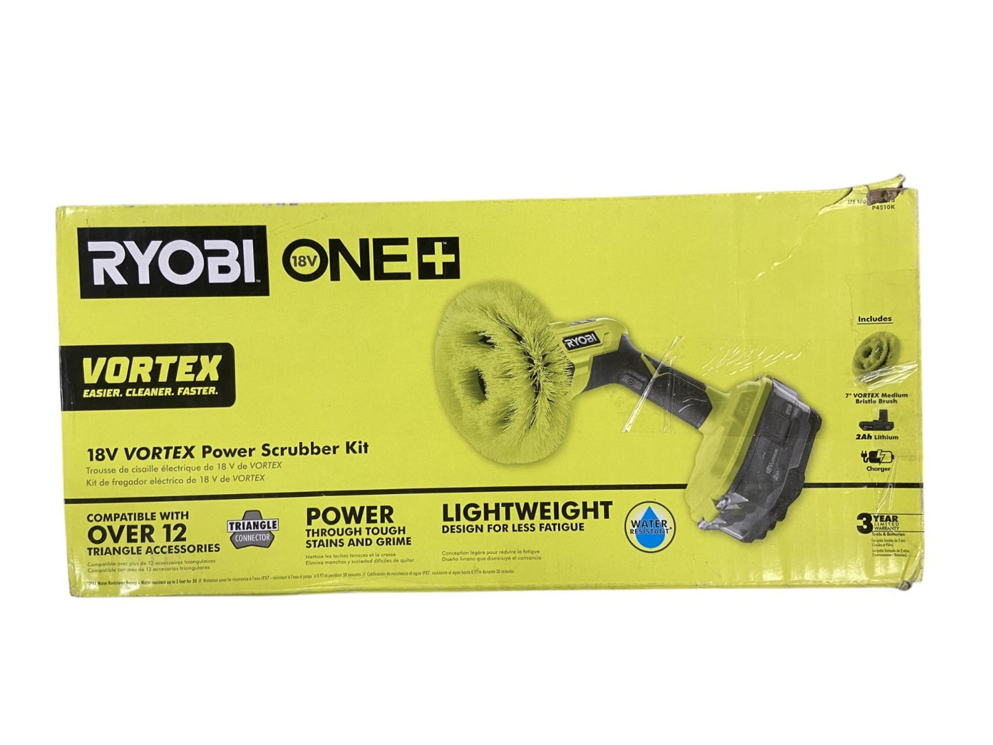 RYOBI ONE+ 18V P4510 Cordless Power Scrubber Kit with Battery and Charger