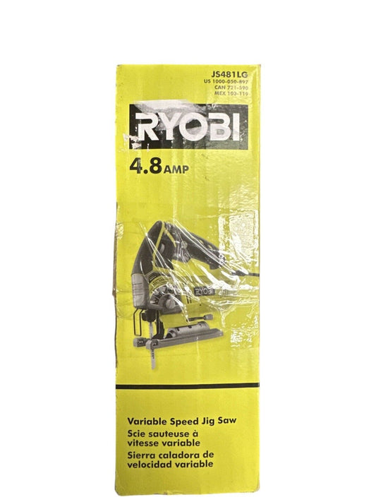RYOBI JS481LG 4.8 Amp Corded Variable Speed Orbital Jig Saw -USED-NO BLADE