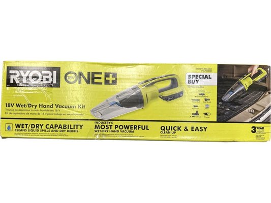 RYOBI PCL702KSB ONE+ 18V Cordless Wet/Dry Hand Vacuum w/ Accessories - TOOL ONLY
