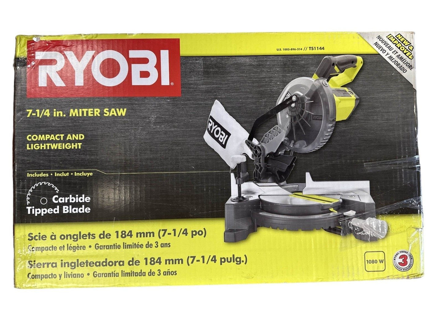 Ryobi 9 Amp Corded 7-1/4 in. Compound Miter Saw TS1144
