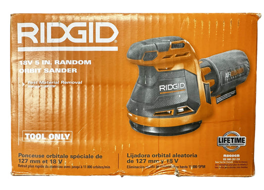 RIDGID 18V 5" Random Orbit Sander R8606 (Tool Only)