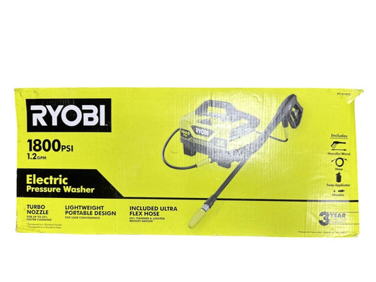 RYOBI 1800 PSI 1.2 GPM Cold Water Electric Pressure Washer - RY141802 ---READ--