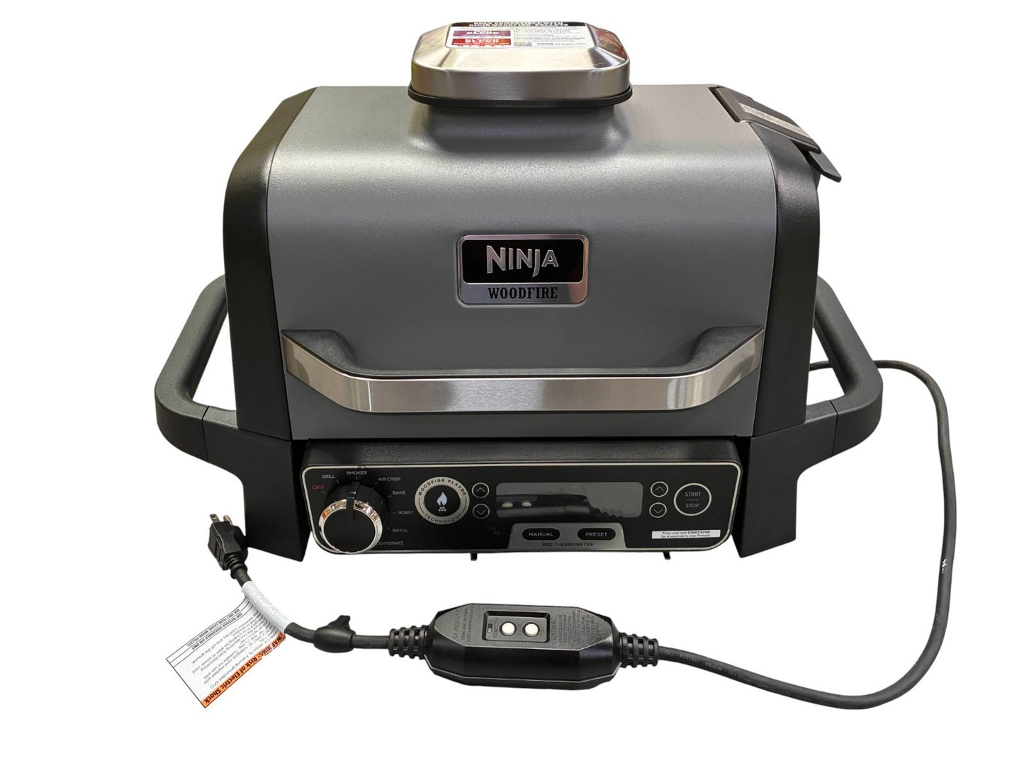 Ninja OG751BRN Woodfire Pro Outdoor Grill & Smoker - Grey Built in thermometer