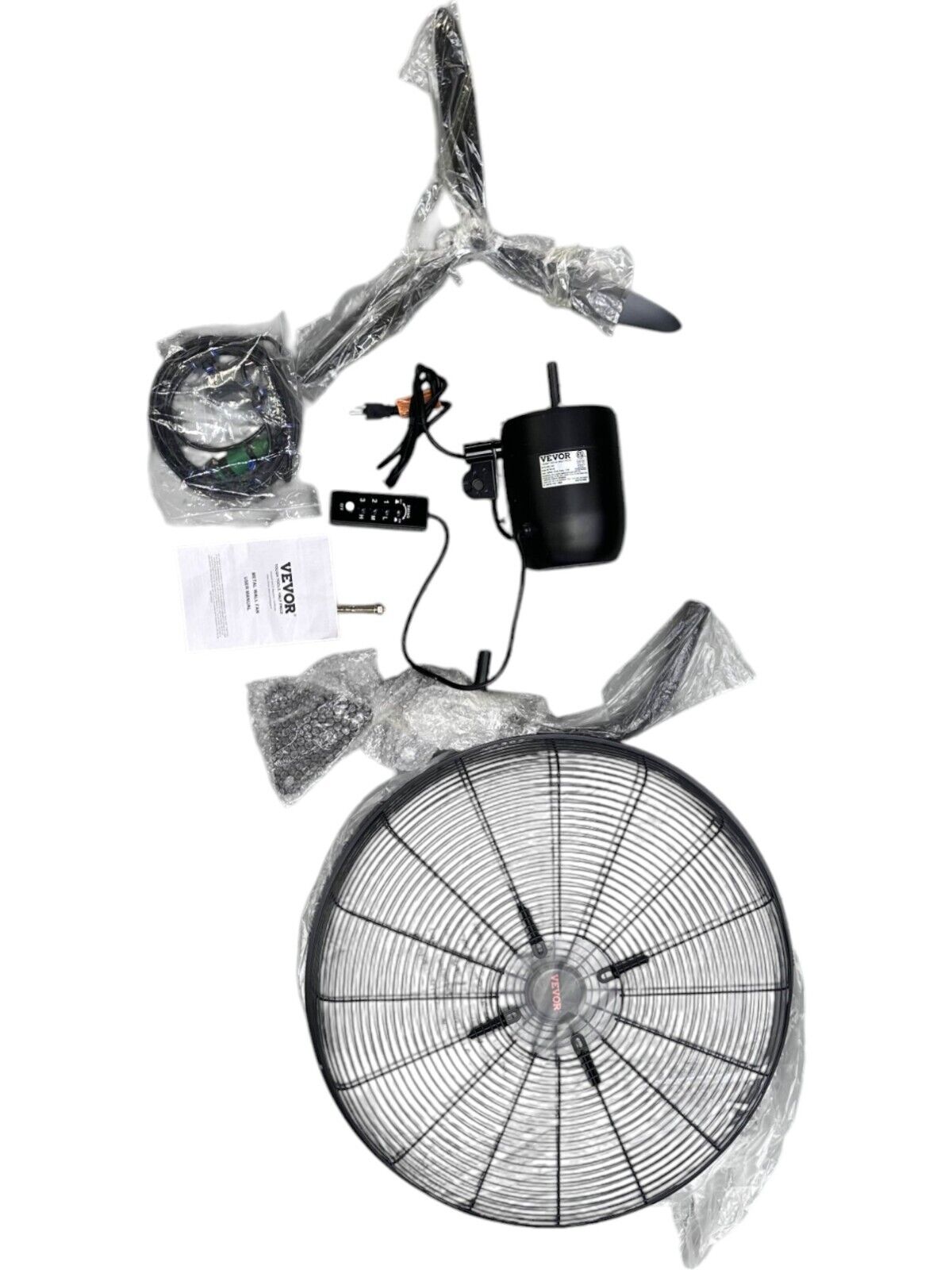 VEVOR Wall-Mount Misting Fan, 24"  3-speed High Velocity Max. 7000 CFM