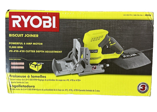 Ryobi JM83K 6 Amp AC Biscuit Joiner Kit Corded - READ DESCRIPTION!