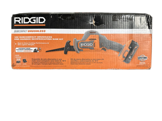 RIDGID R8648K 18V SubCompact Brushless Cordless Reciprocating Saw Kit w/ Battery